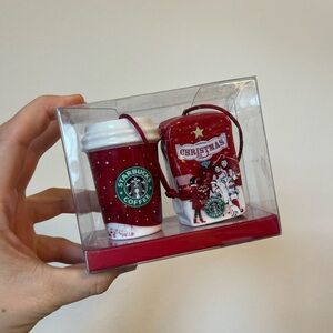 Starbucks Holiday Christmas Ornament Set of Two 2007 Open Box